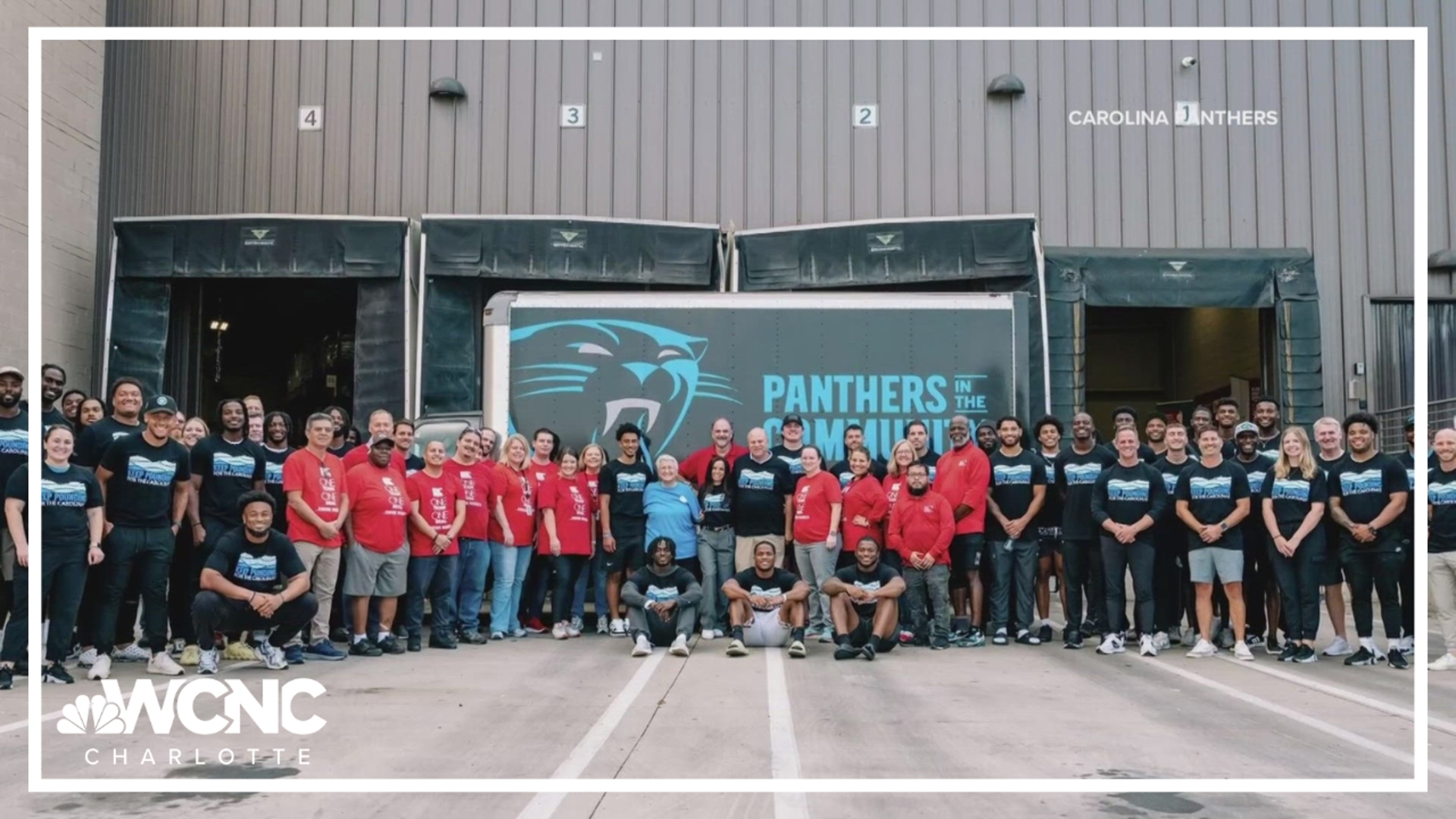 The Carolina Panthers and Charlotte FC partnered with Second Harvest Food Bank of Metrolina to pack 1,500 food boxes.