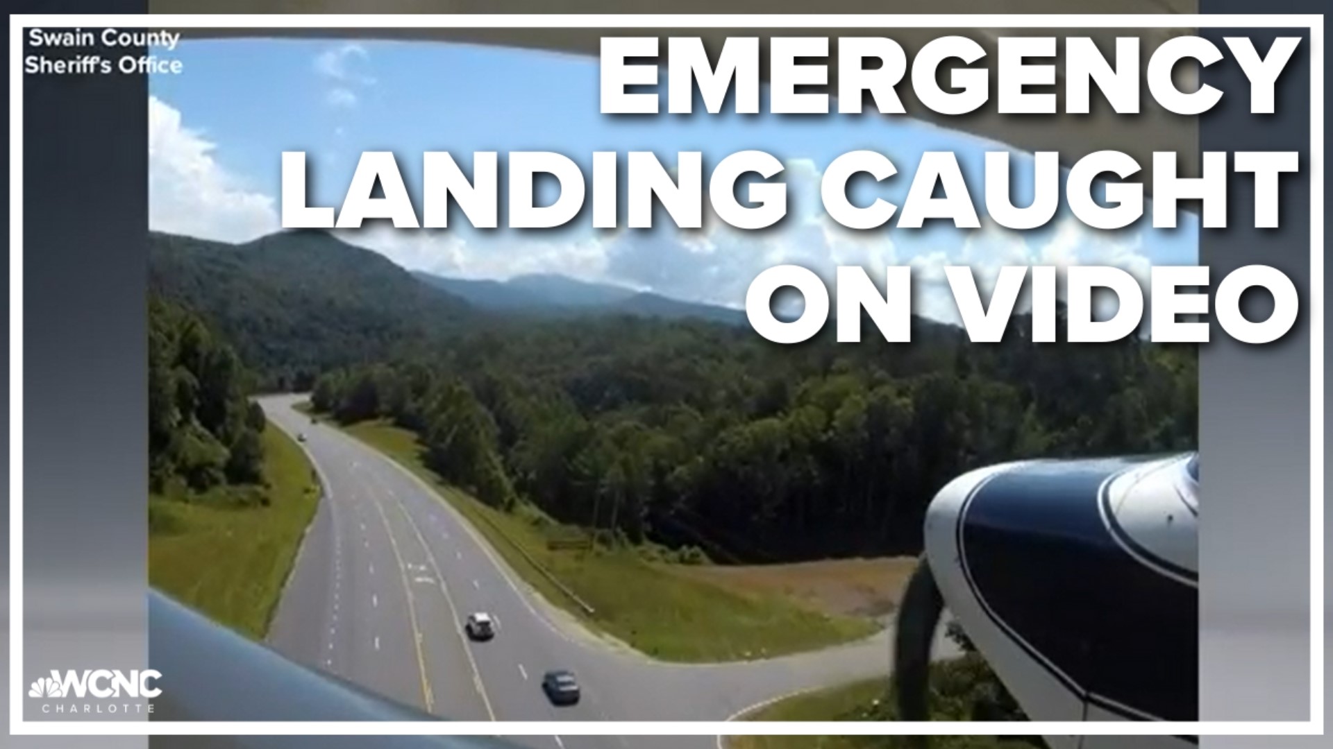 A plane's emergency landing was caught on video out of Swain County.
