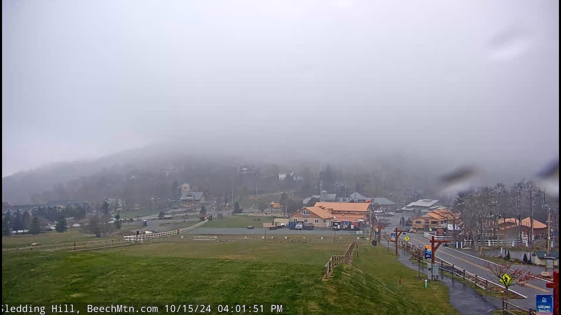 The first snow of the season is falling in the western North Carolina mountains. This view courtesy of ResortCams.com.