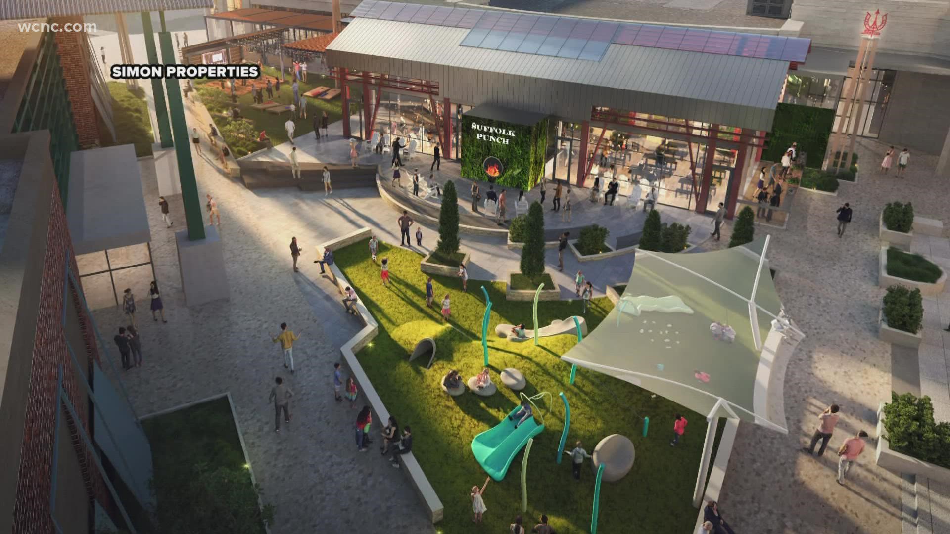 The upgrades will be located in the mall's West Plaza, near The Container Store and Dick's Sporting Goods.