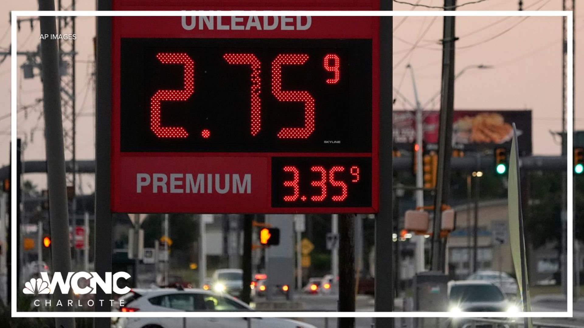 Right now in North Carolina, the average gas price is $2.96. That is down 10 cents from just a week ago.