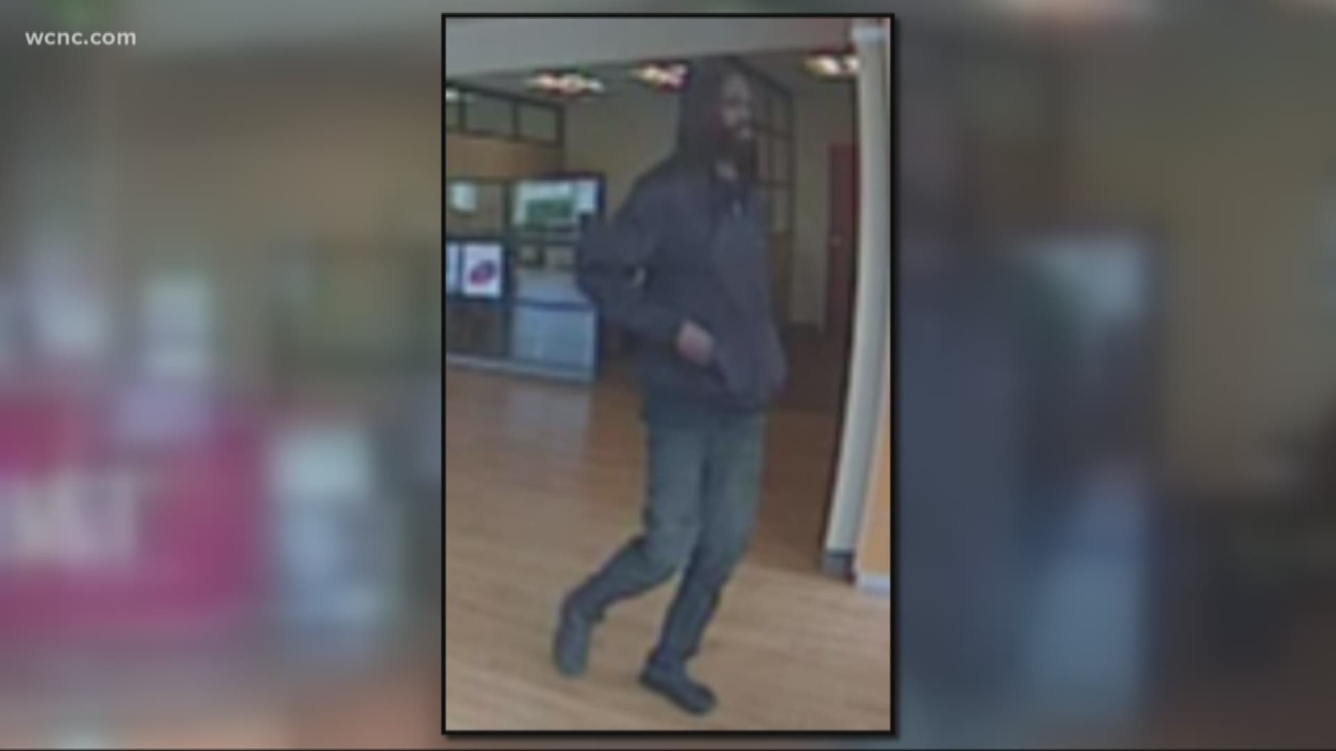 Deputies in Cabarrus County are asking for the public's help identifying the suspect in a robbery at the BB&T bank in Harrisburg.