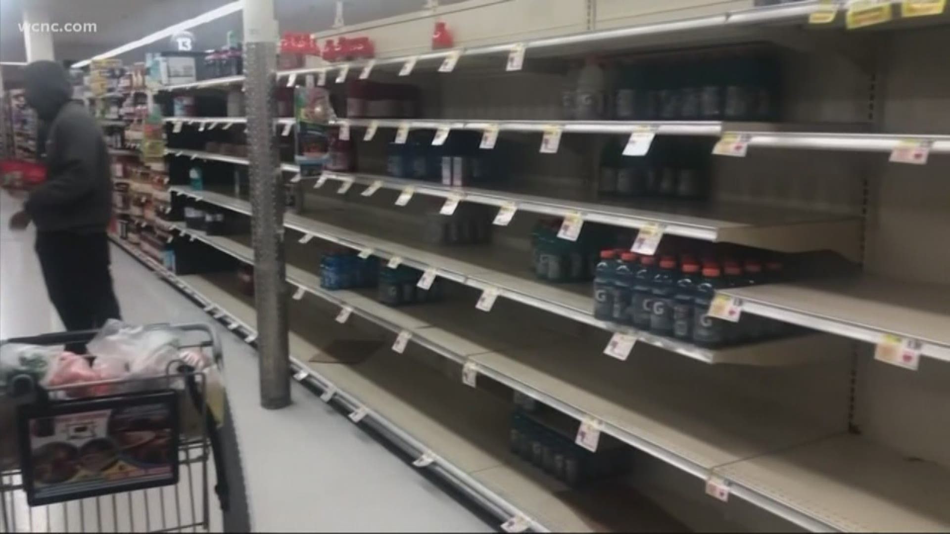 As people across the Carolinas plan to stay home for a while, lines wrap around area grocery stores. There's a greater need to keep shelves stocked because of it.