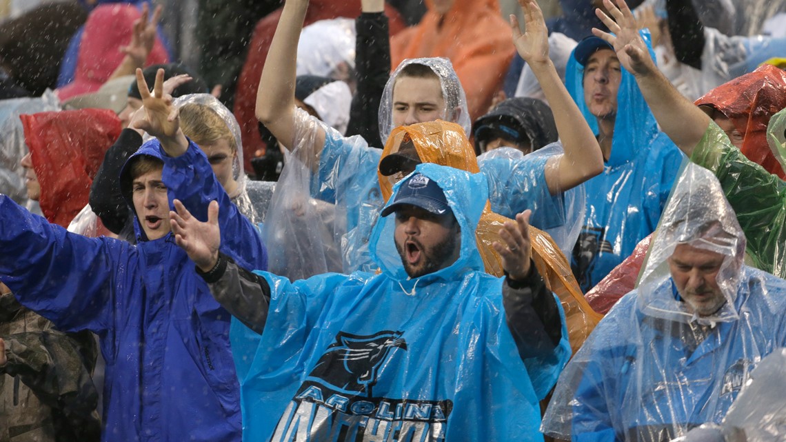 Panthers Fan Fest Bank of America Stadium rain and traffic