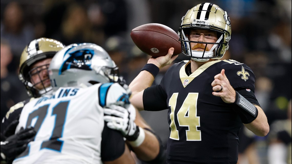 New Orleans Saints quarterback Andy Dalton (14) and quarterback