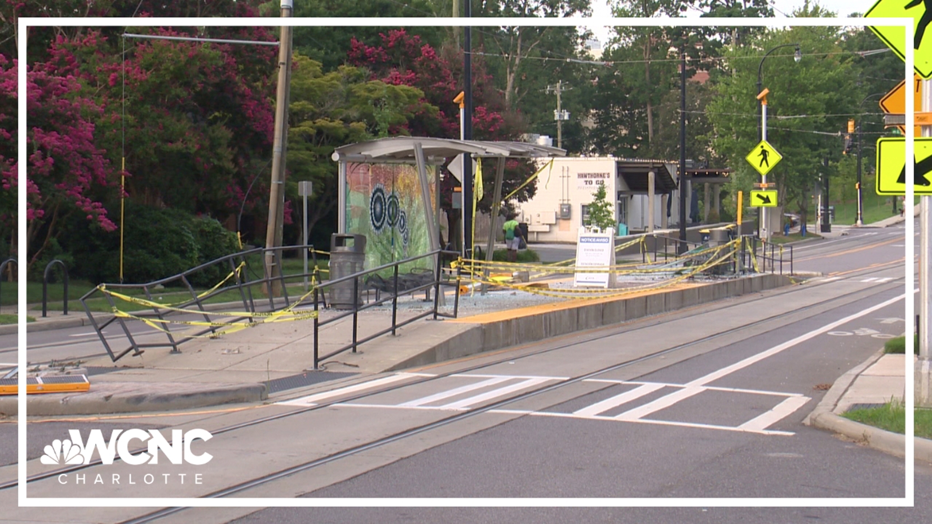 The Gold Line station at the corner of Hawthorne Avenue and Eighth Street was badly damaged in a crash early Sunday, transit officials said.