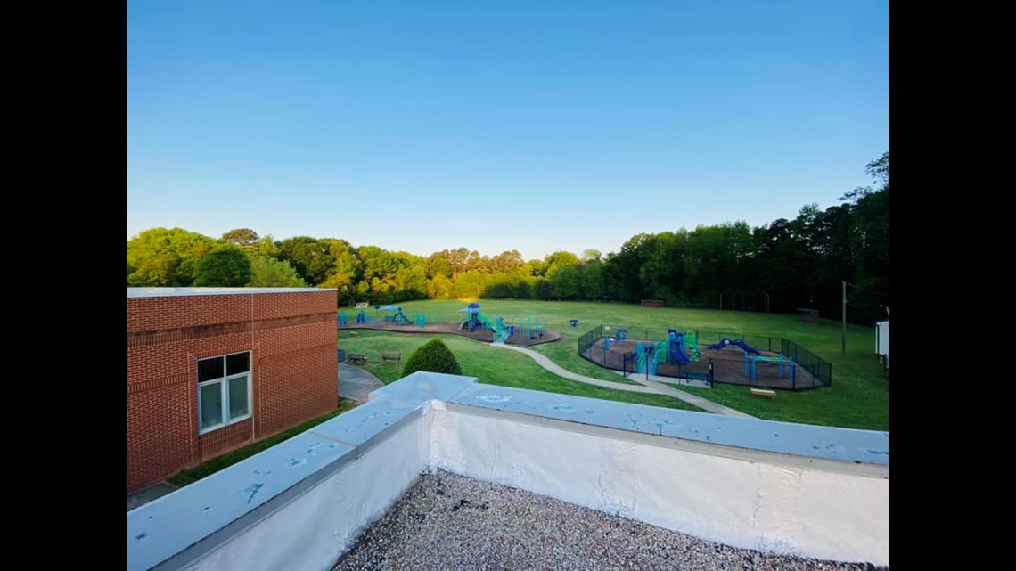 Rama Road Elementary principal works on school roof for a day