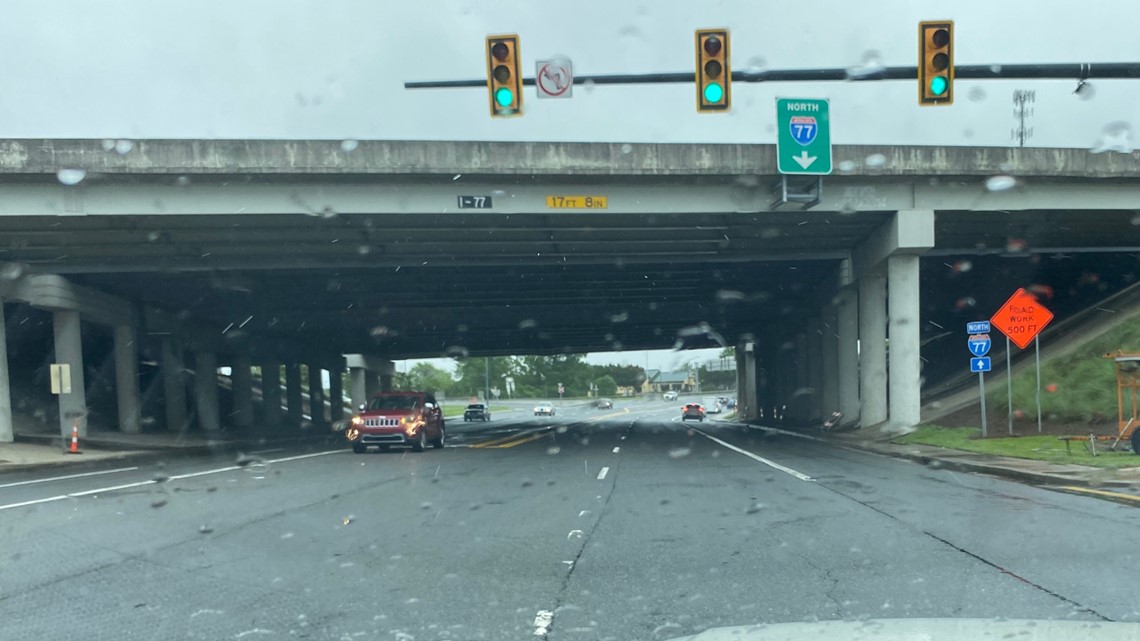 Crumbling I77 bridge closes part of Celanese Road in Rock Hill