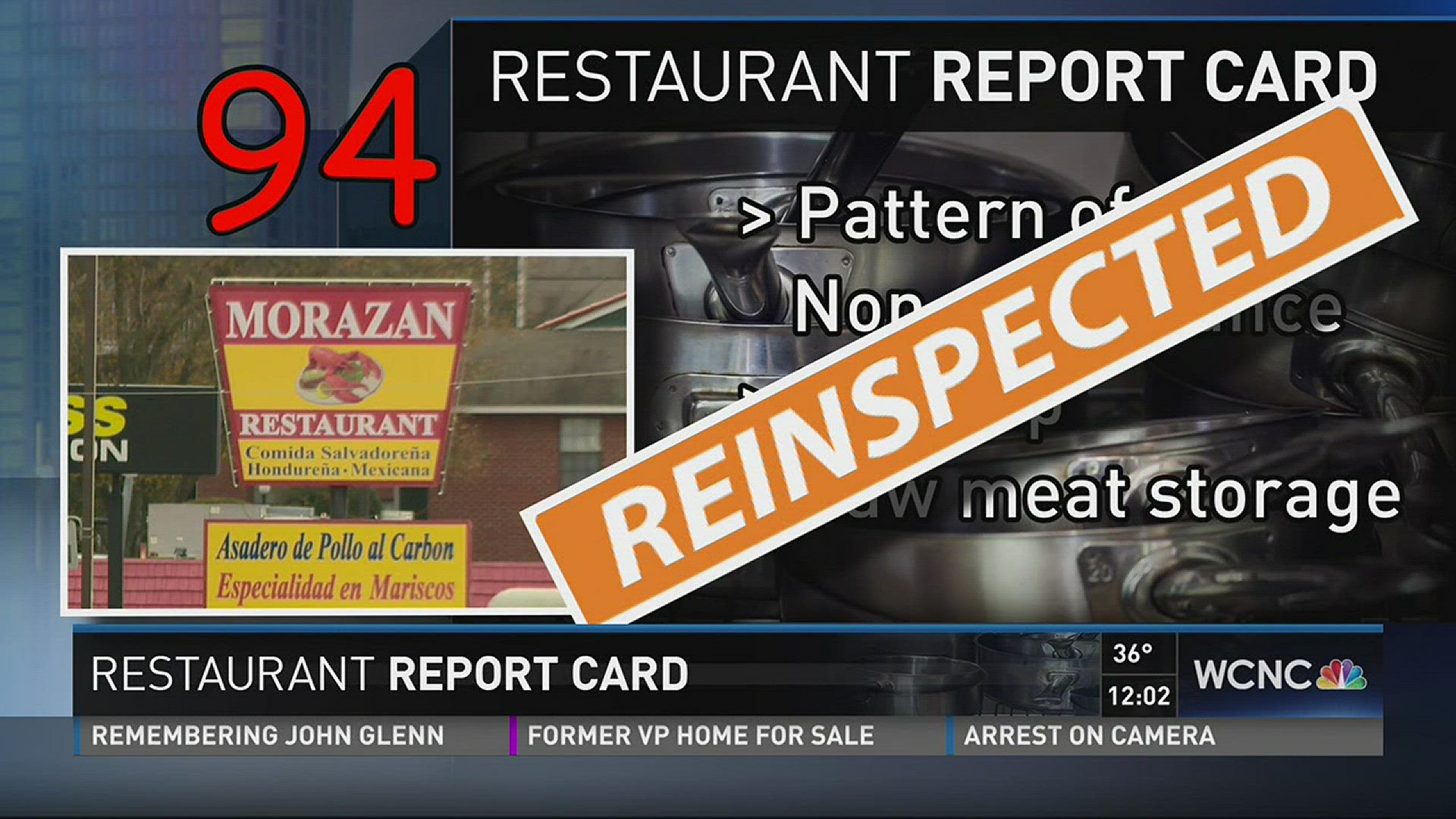 Every week -- NBC Charlotte's Bill McGinty takes a look at which local restaurants are making the grade when it comes to health inspections