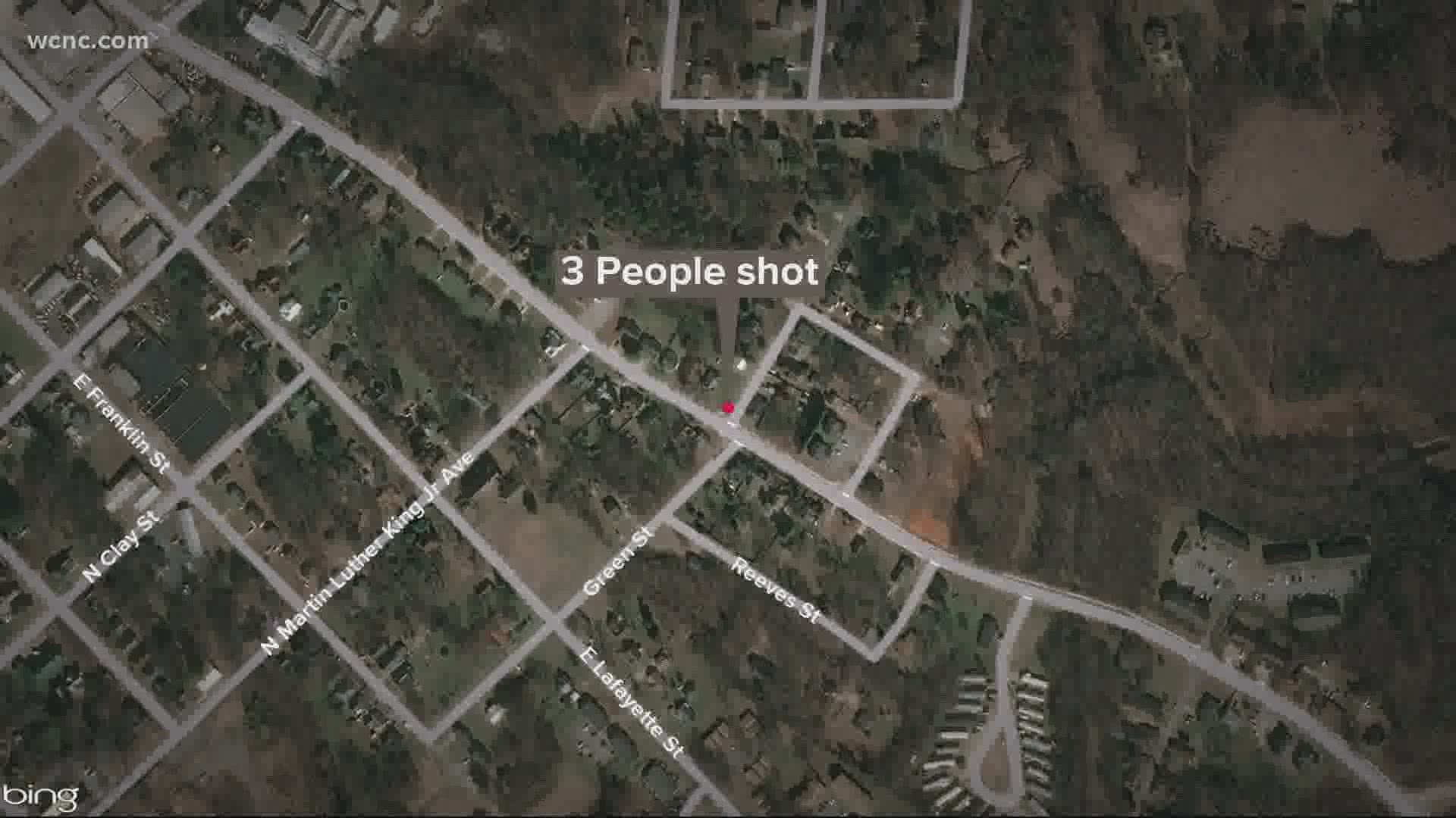 Salisbury Police are investigating after three people were shot Sunday night.