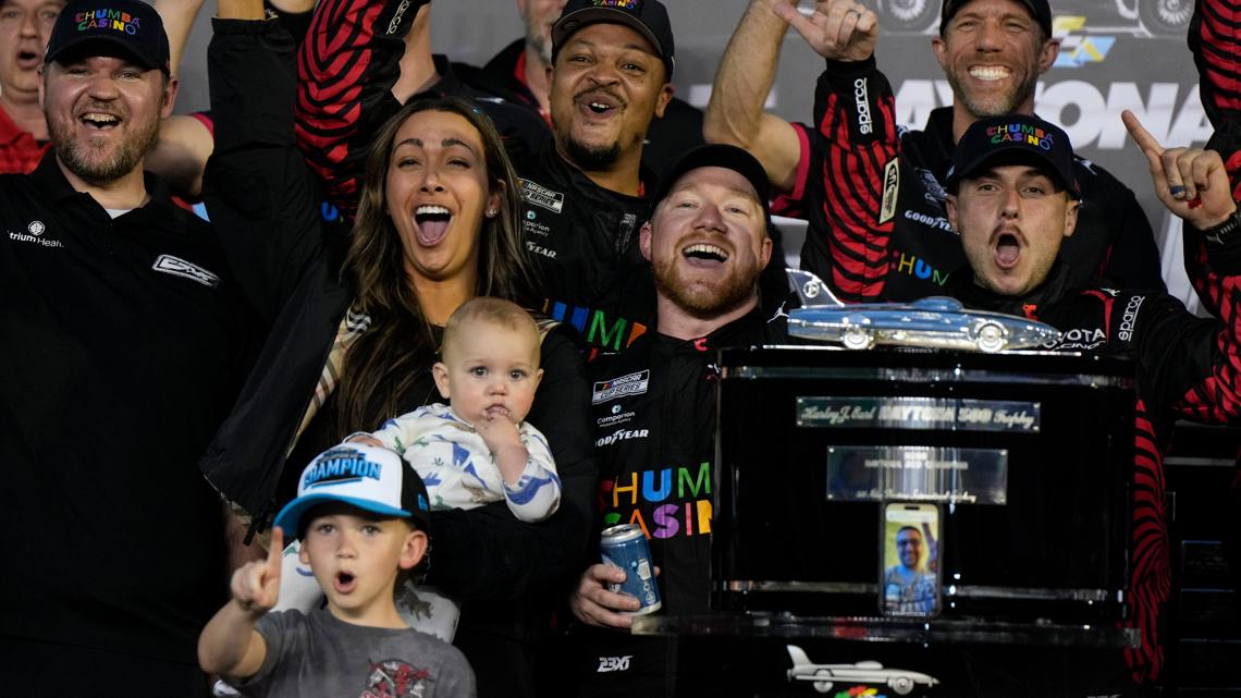 Tyler Reddick wins NASCAR's biggest race following winless 2025, son's health scare