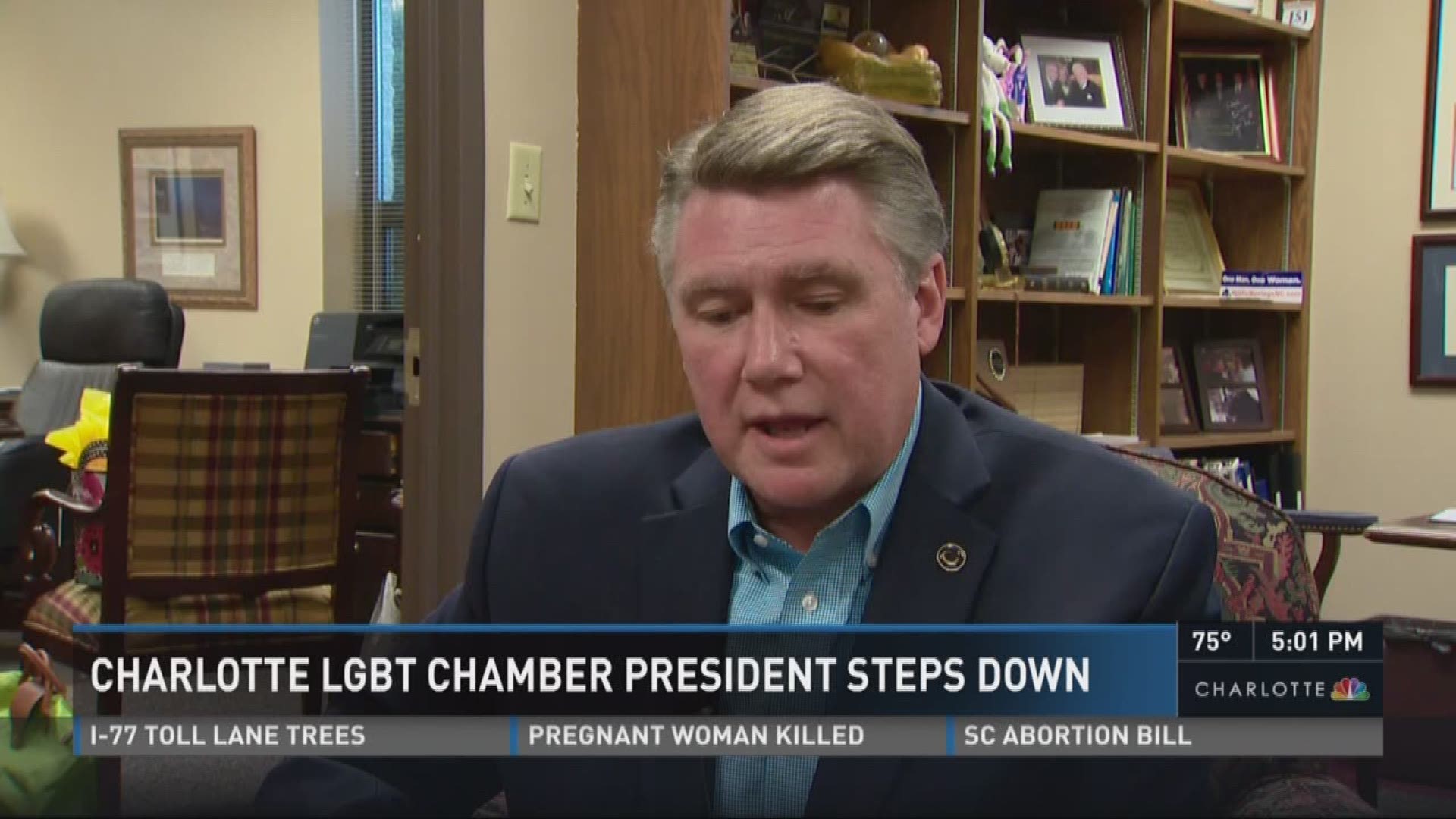 The President of the Charlotte LGBT Chamber stepped down after his registration as a sex offender came to light.