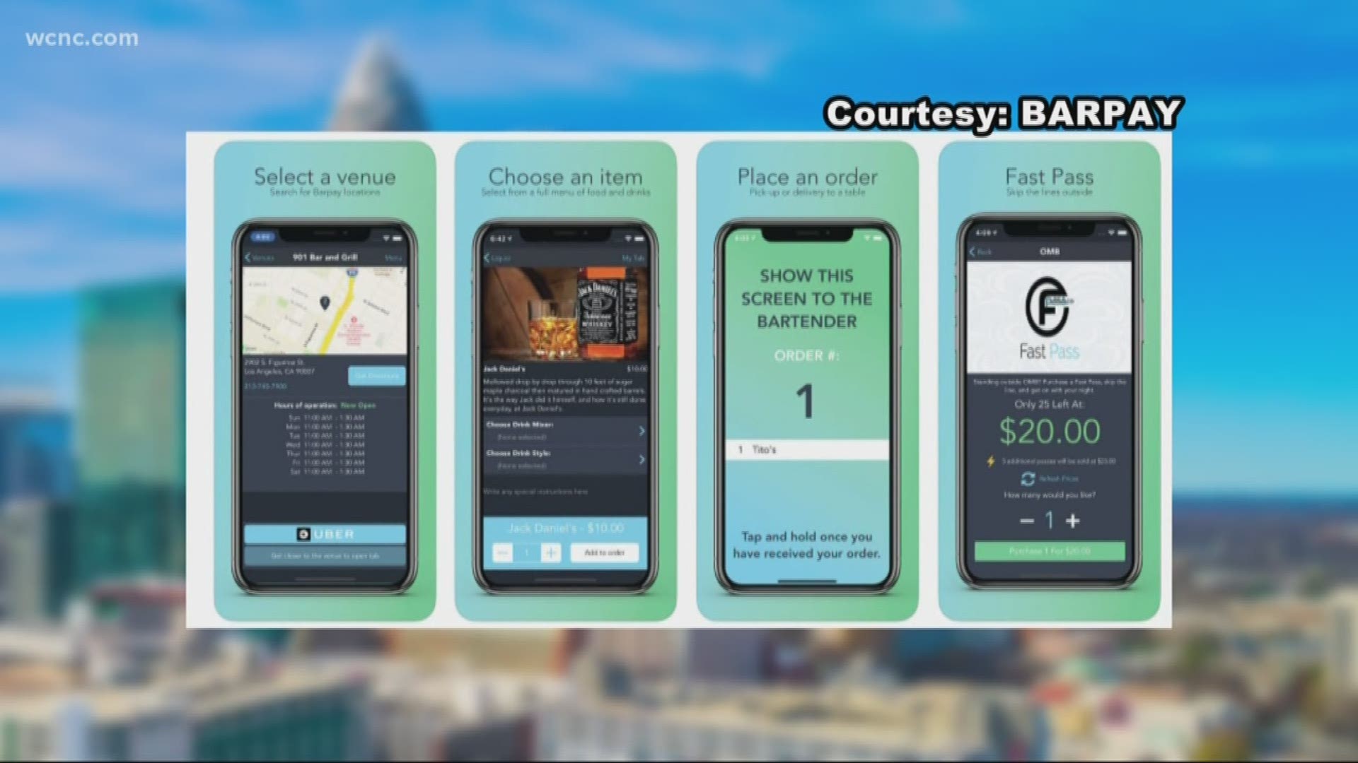 Barpay, a new app that just launched in Charlotte, will help you skip the lines at a busy bar. Simply use your phone to place an order and show the bartender your order number. It's available at about a dozen establishments in the Queen City.