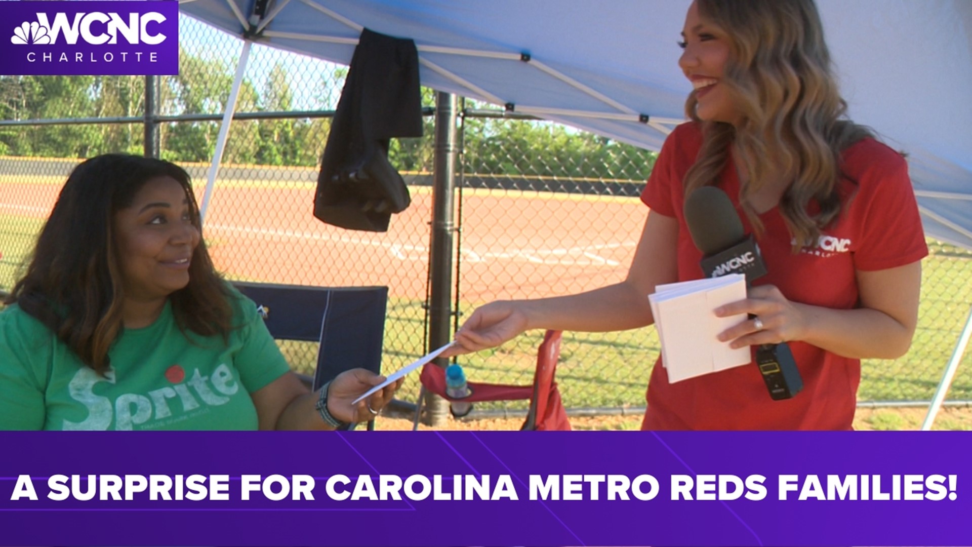 We went out to the Tuckaseegee dream fields tonight to surprise some of the families with the Carolinas Metro Reds!