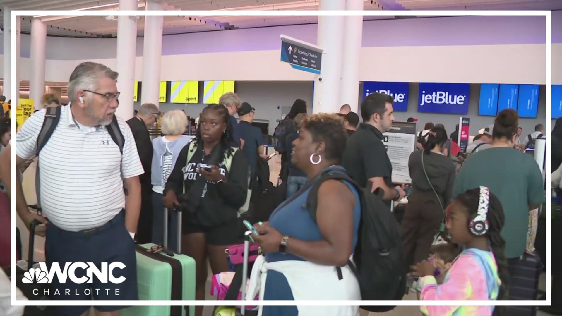 WCNC Charlotte's Richard DeVayne is at Charlotte Douglas International Airport as travelers deal with the fallout of the massive global outage.