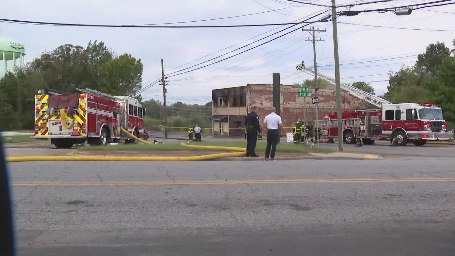 The Hickory Fire Department told WCNC Charlotte crews were able to put out the flames along First Avenue Southwest, near 14th Street Southwest.