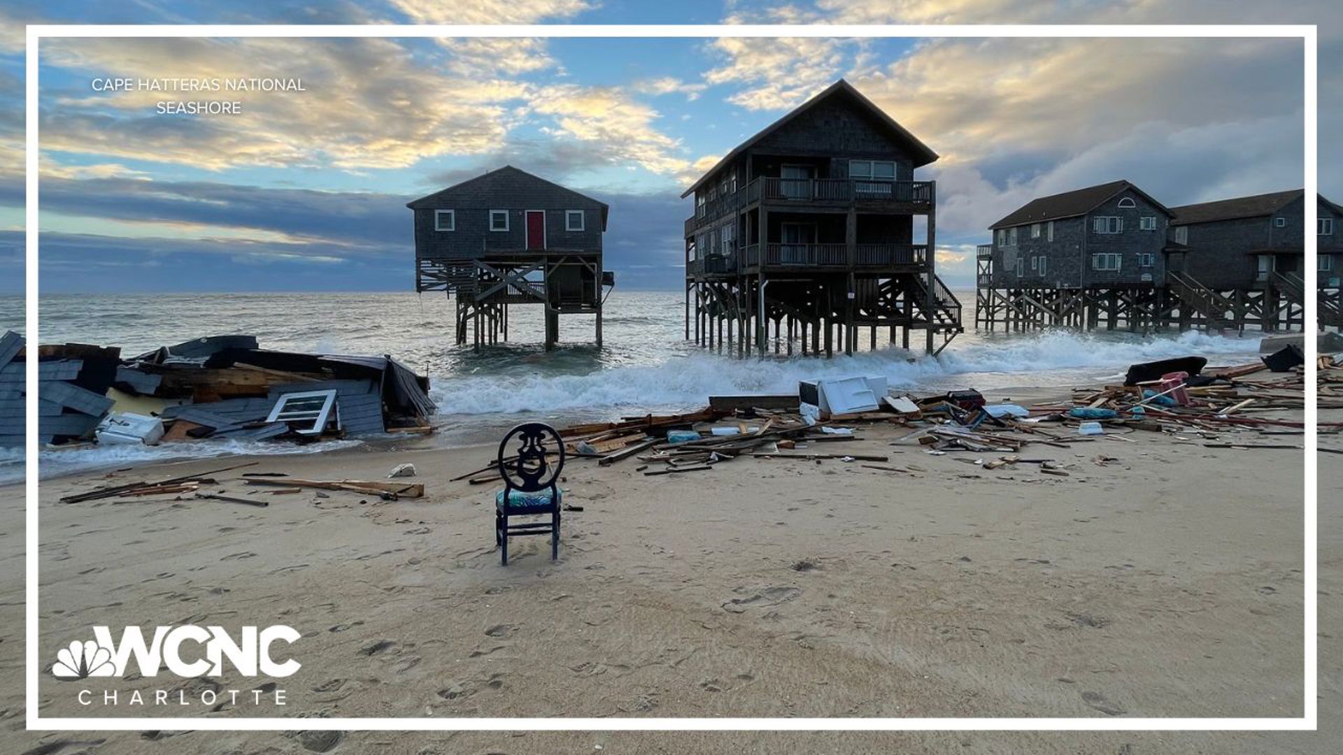 Another beach house collapses into the coast.