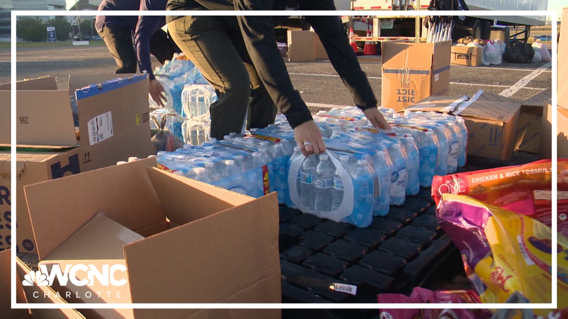 Volunteers from NASCAR and Charlotte-area race teams is joining Charlotte Motor Speedway volunteers to collect donations to aid ongoing Helene relief efforts.