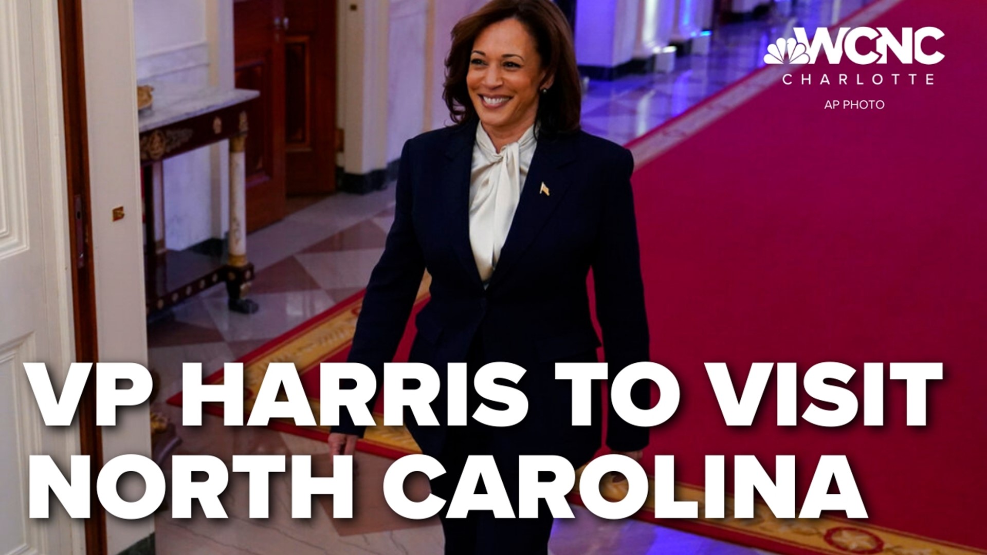 Vice President Kamala Harris will visit North Carolina on Thursday.