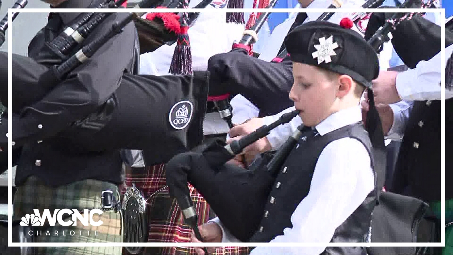 A young Charlotte boy was among those leading the procession for Officer Joshua Eyers.