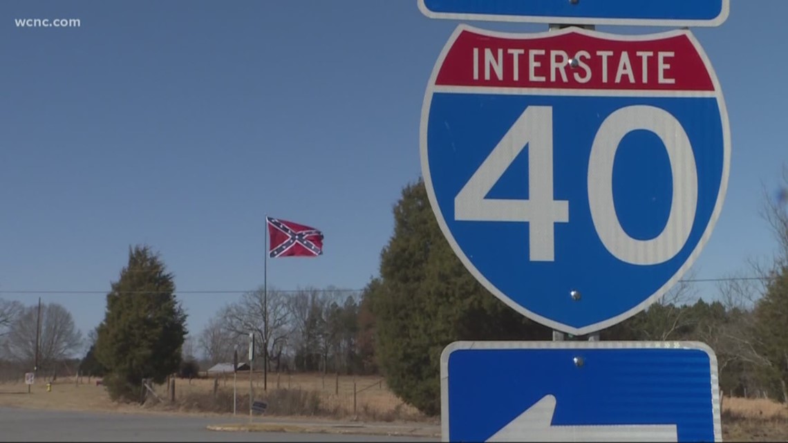 Burke County group raises Confederate flag along I-40 