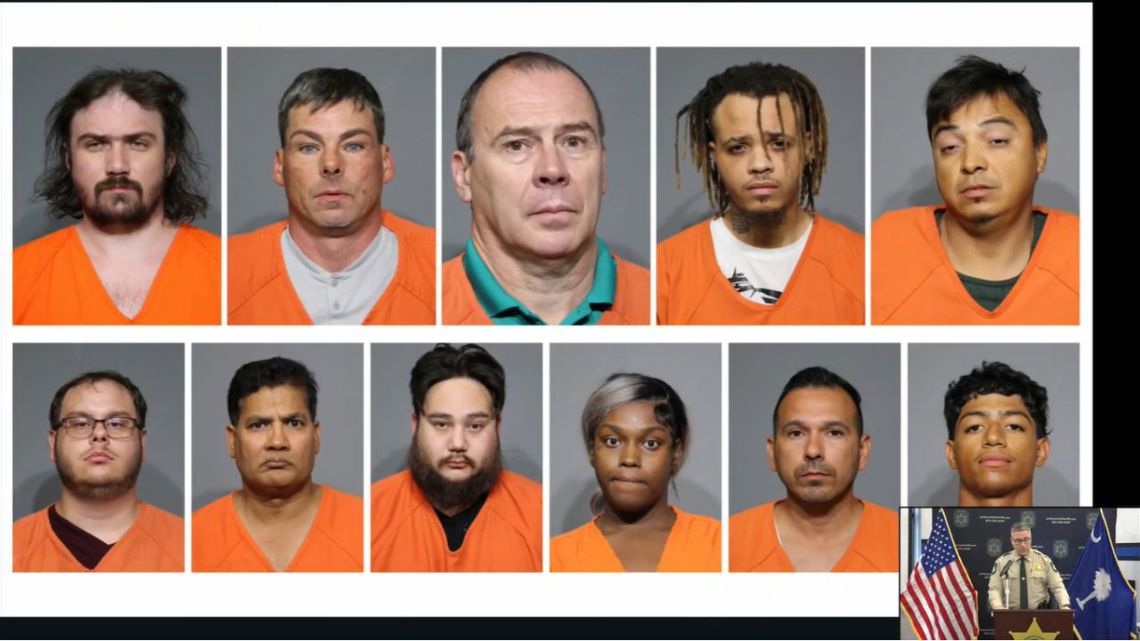 11 arrested in online child predator bust in South Carolina