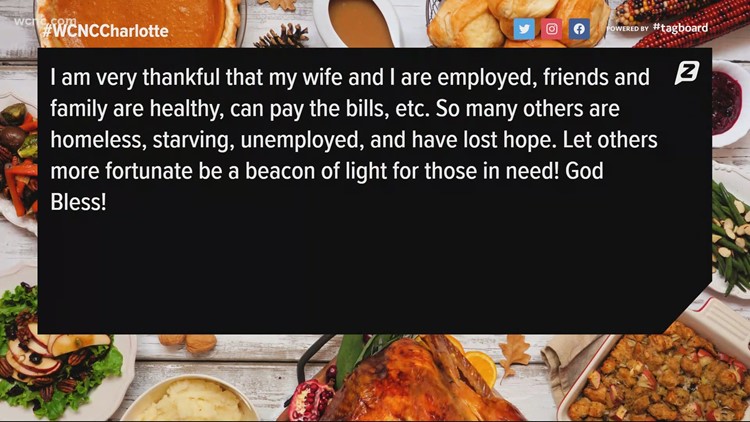 We asked WCNC's viewers: What are you thankful for?