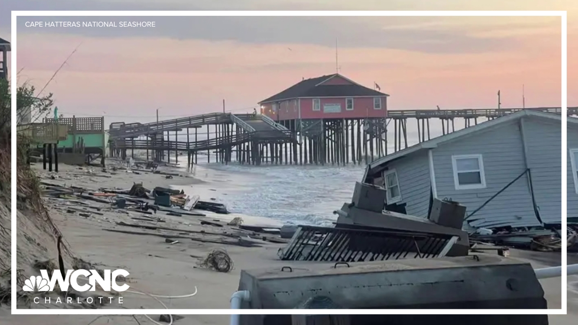 A house in Rodanthe, North Carolina fell into the ocean early Tuesday morning, marking the latest in a series of collapses in the Outer Banks community.