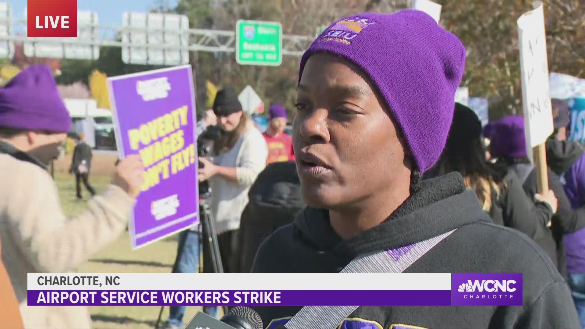 A worker who cleans aircraft at Charlotte Douglas International Airport explains why she and her colleagues are striking working conditions.