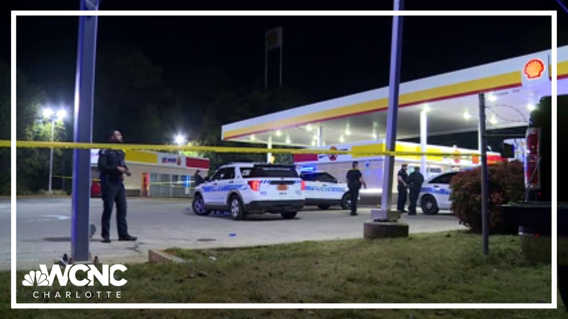 Charlotte-Mecklenburg police responded to a reported shooting at the Sam's Mart along Beatties Ford Road just south of I-85 around 11:30 p.m. Tuesday.