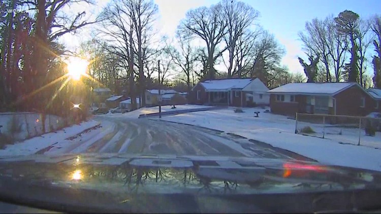 Crews working to clear roads in the Carolinas after winter storm