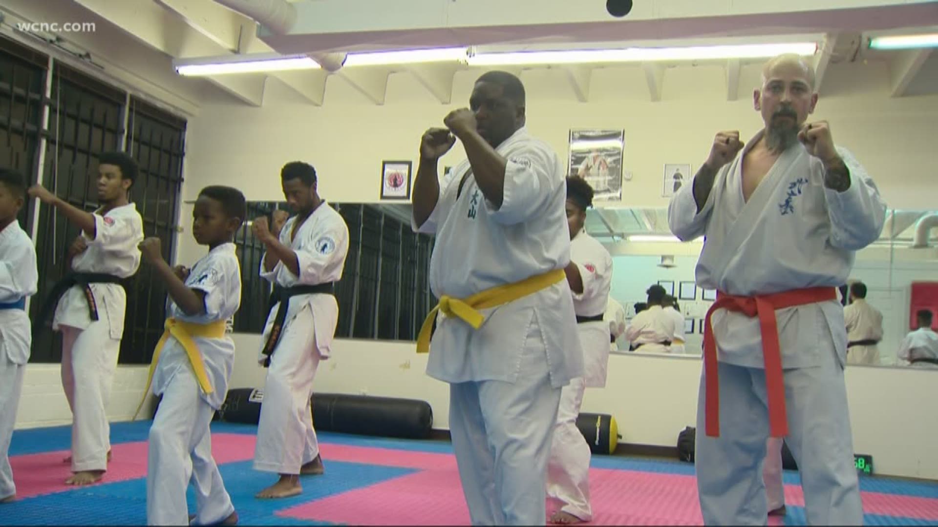 Bushiken Karate Charlotte Dojo Head Instructor Randall Ephraim performed what he calls basic self-defense move then escorted the guy out.