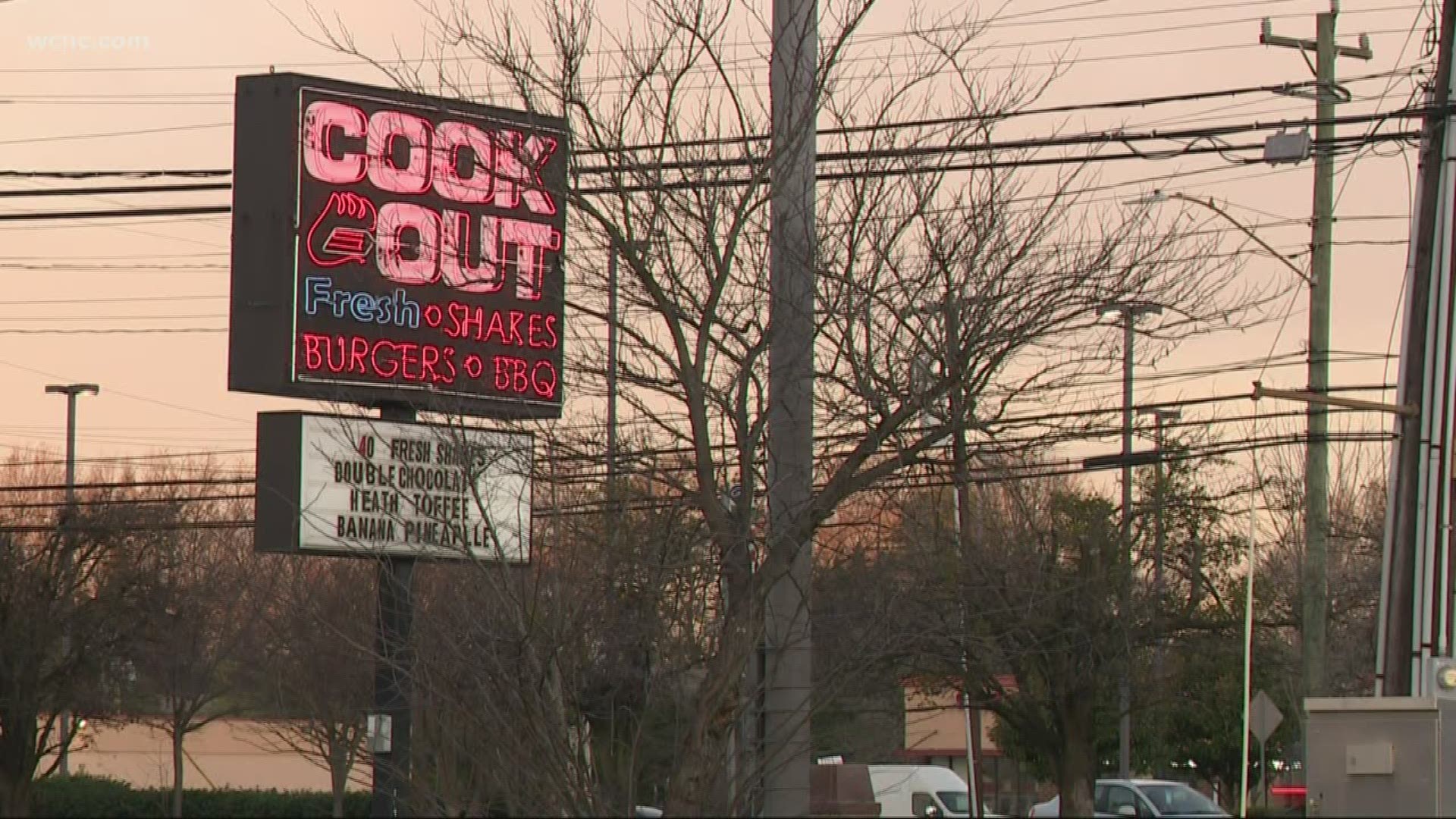 Detectives said the Cookout on Albemarle Road was robbed early Friday morning by a man with a handgun.