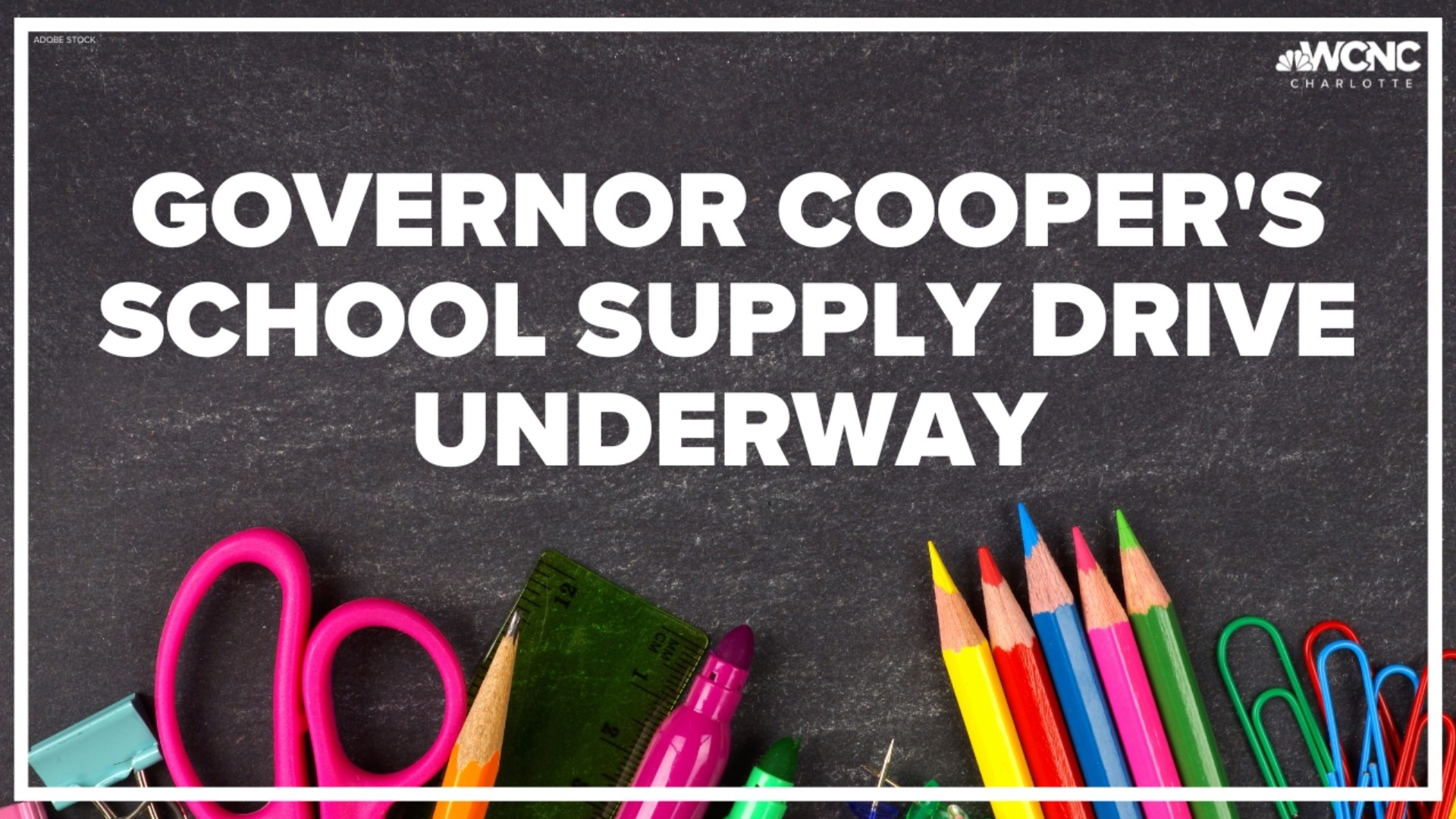Governor Roy Cooper's school supply drive is officially underway. You can drop off supplies at any State Employees Credit Union branch.
