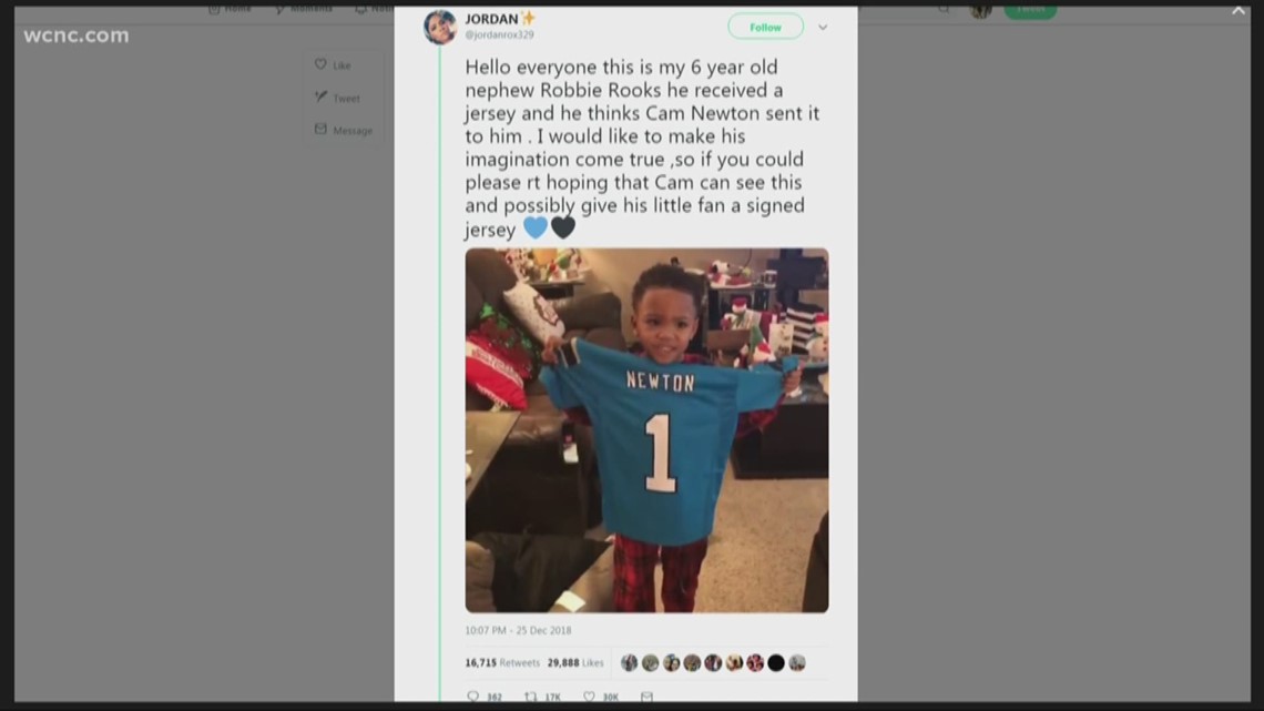 HEARTWARMING: Cam Newton sends autographed jersey to 6 