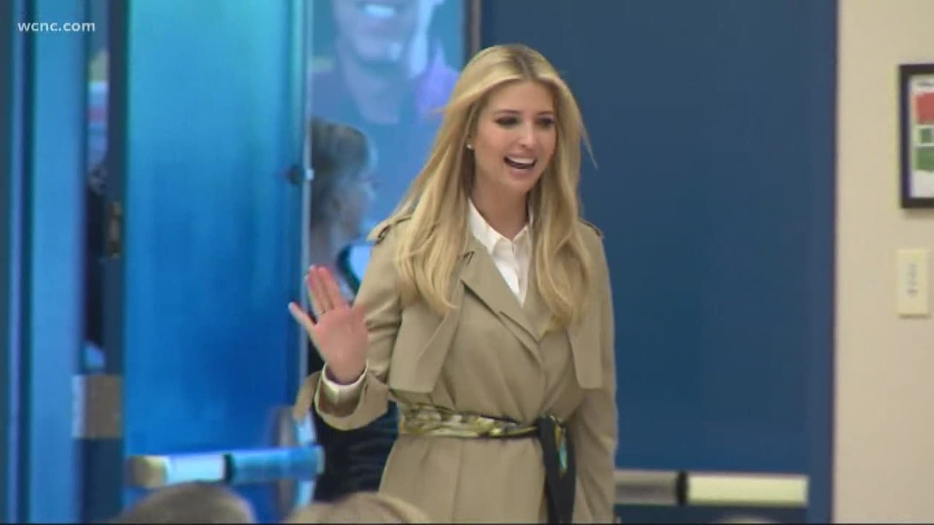 Senior Adviser to the White House Ivanka Trump was in Mooresville Wednesday, visiting with NASCAR drivers and leaders to discuss the administration's push for more vocational skills training. 