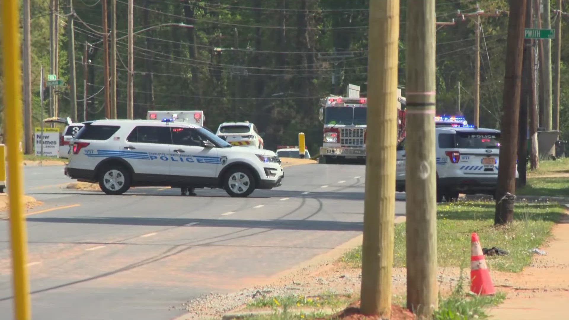South Tryon Street partially closed following fire | wcnc.com