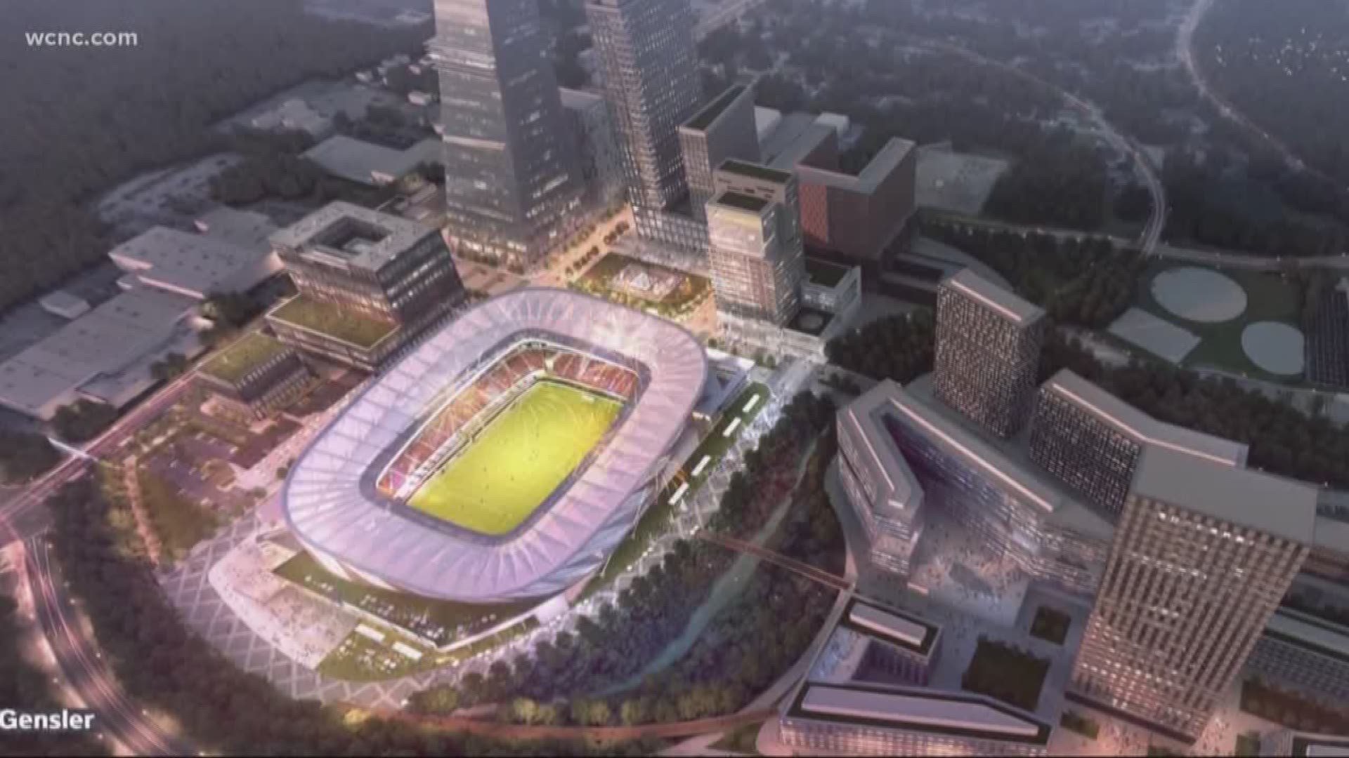 A pair of prominent businessmen revealed a plan for a 20,000 seat soccer stadium in downtown Raleigh.