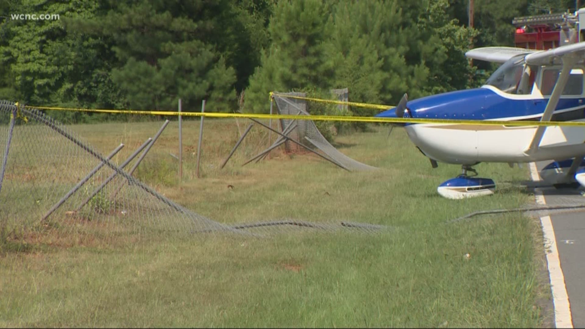 According to Charlotte Fire, the plane missed the runway while trying to land at the Wilgrove Airport.