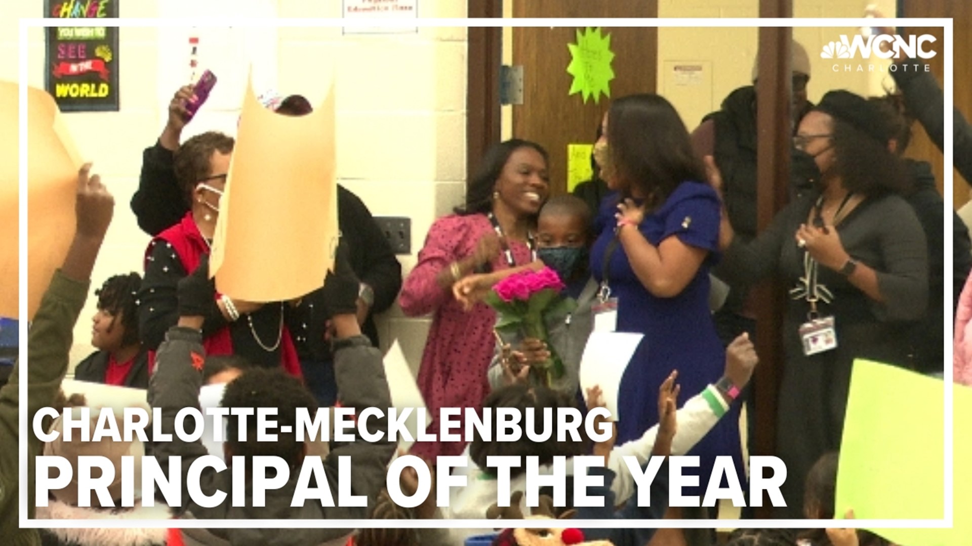 Charlotte-Mecklenburg Schools surprised Danielle Belton, the Paw Creek Elementary School principal, with being named the 2022-2023 CMS principal of the year.