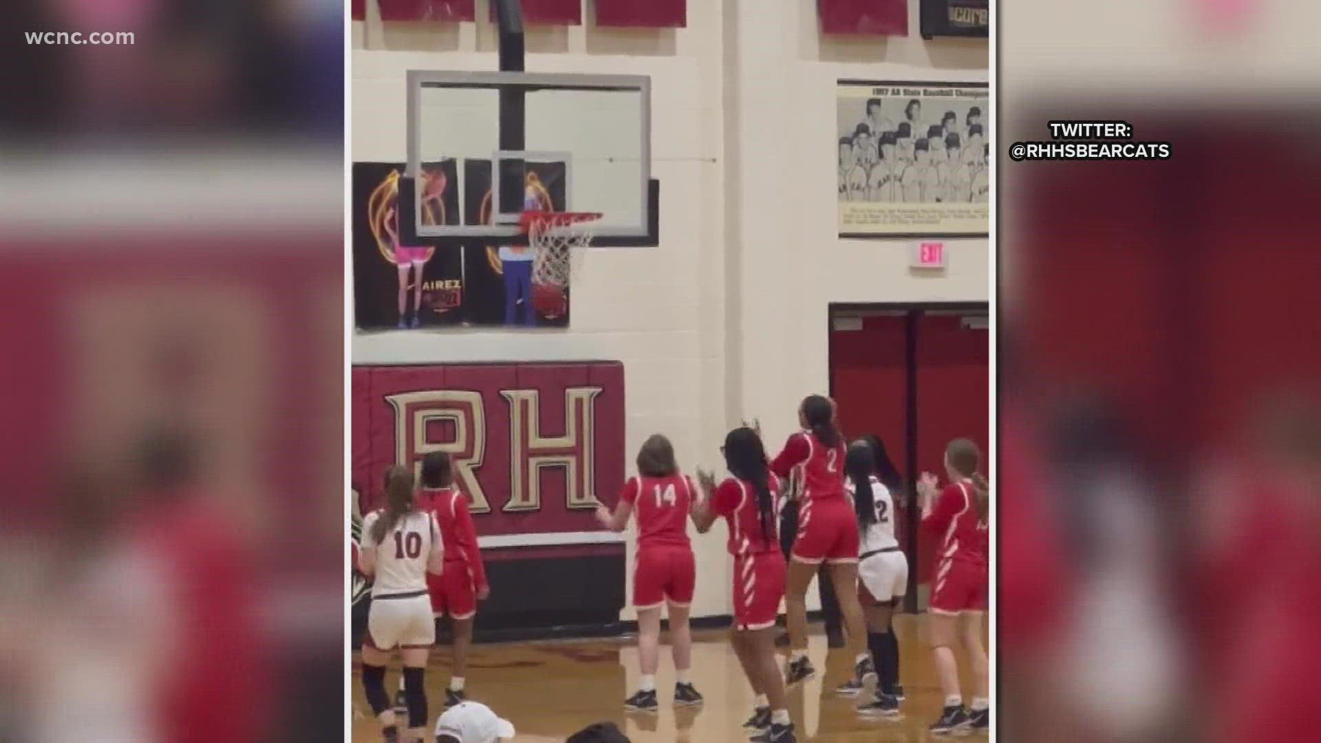 She scored back-to-back buckets and the crowd erupted for her. Morgan has Dandy-Walker syndrome, which impacts muscle movement and speech.