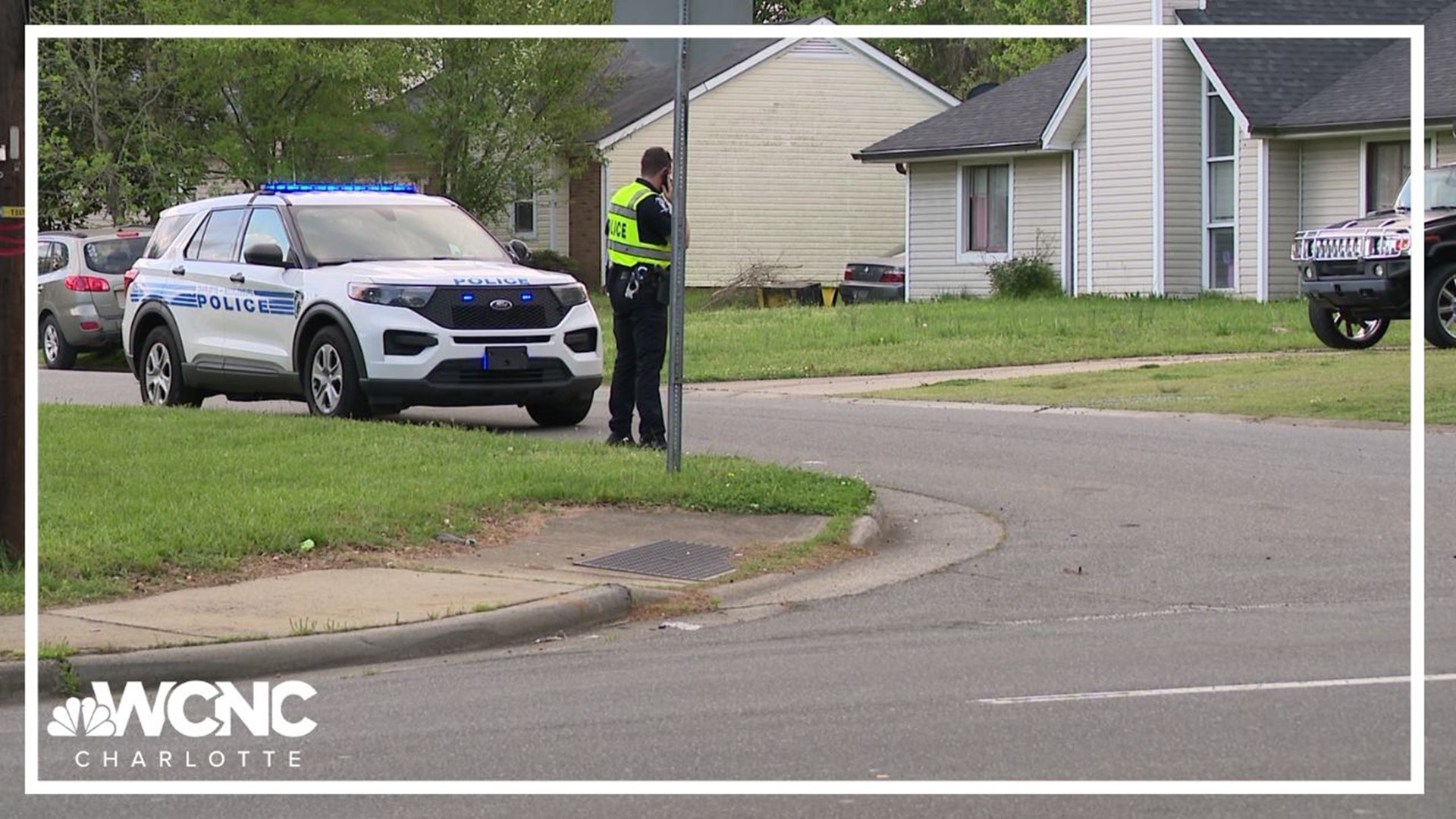 CMPD said around 6:50 p.m. they were able to catch the pair after a short chase when they crashed into a patrol car. The scene in Charlotte unfolded along Brookshire