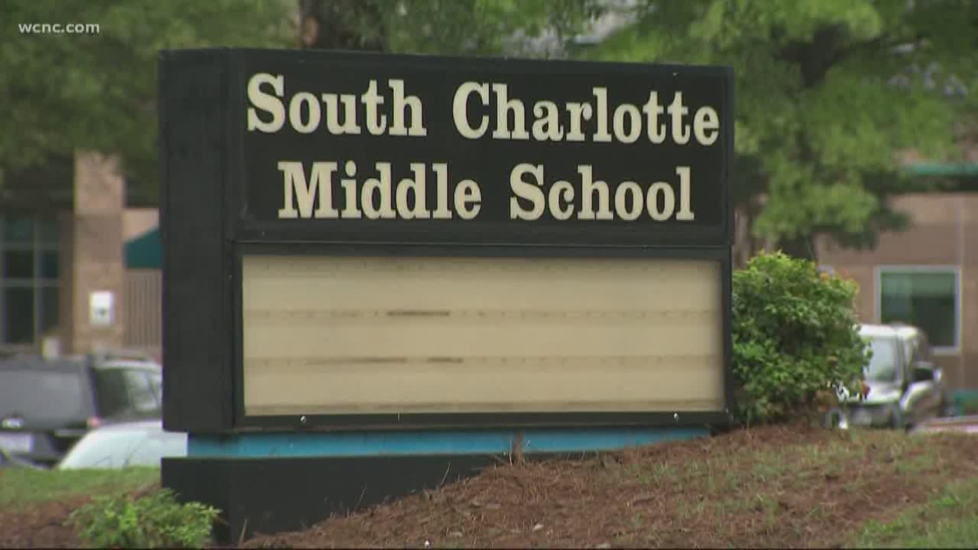 A photo making the rounds on social media shows a vulgar message outside South Charlotte Middle School. School leaders respond to the public response.