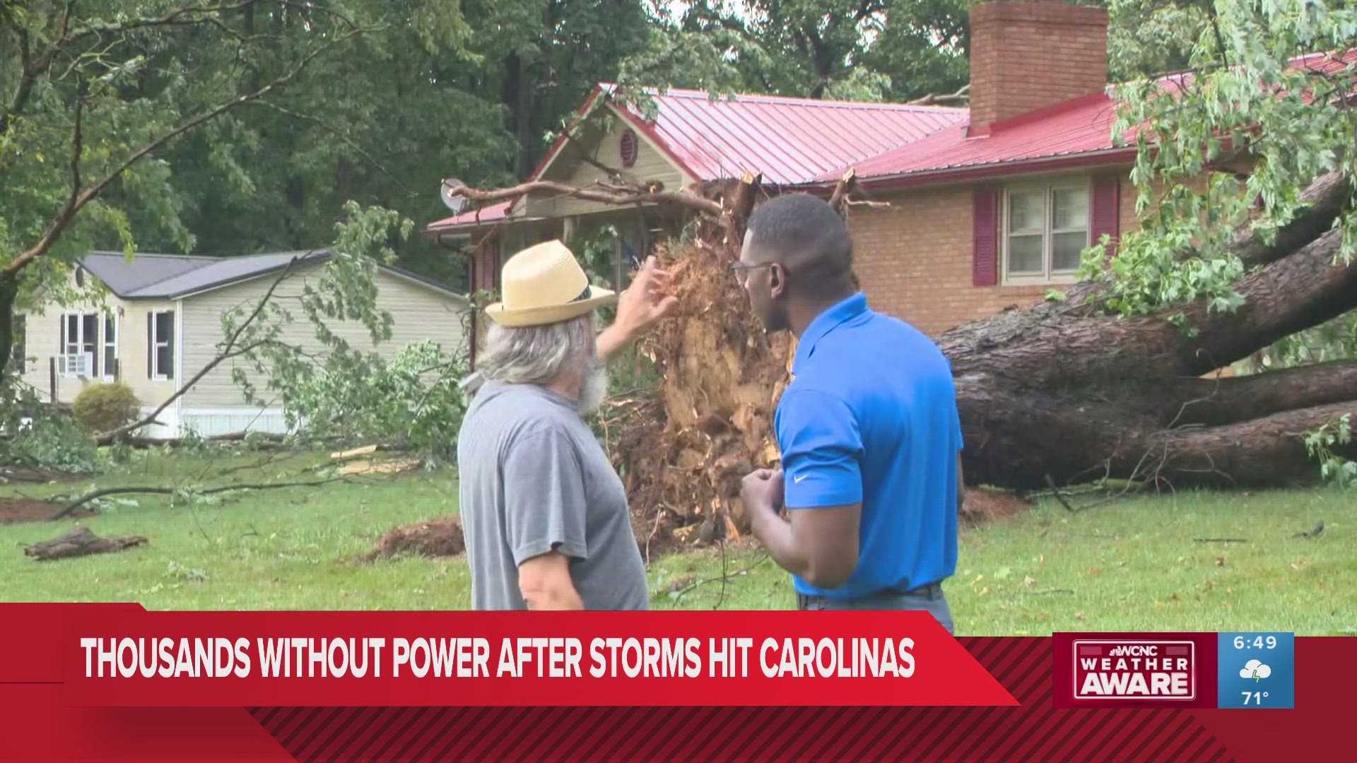 He said the rain and wind were so loud he couldn't hear anything for a bit.