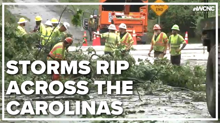 Storms rip across Carolinas leaving damage