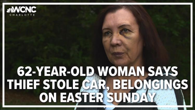 62-year-old woman says thief stole car, belongings on Easter Sunday