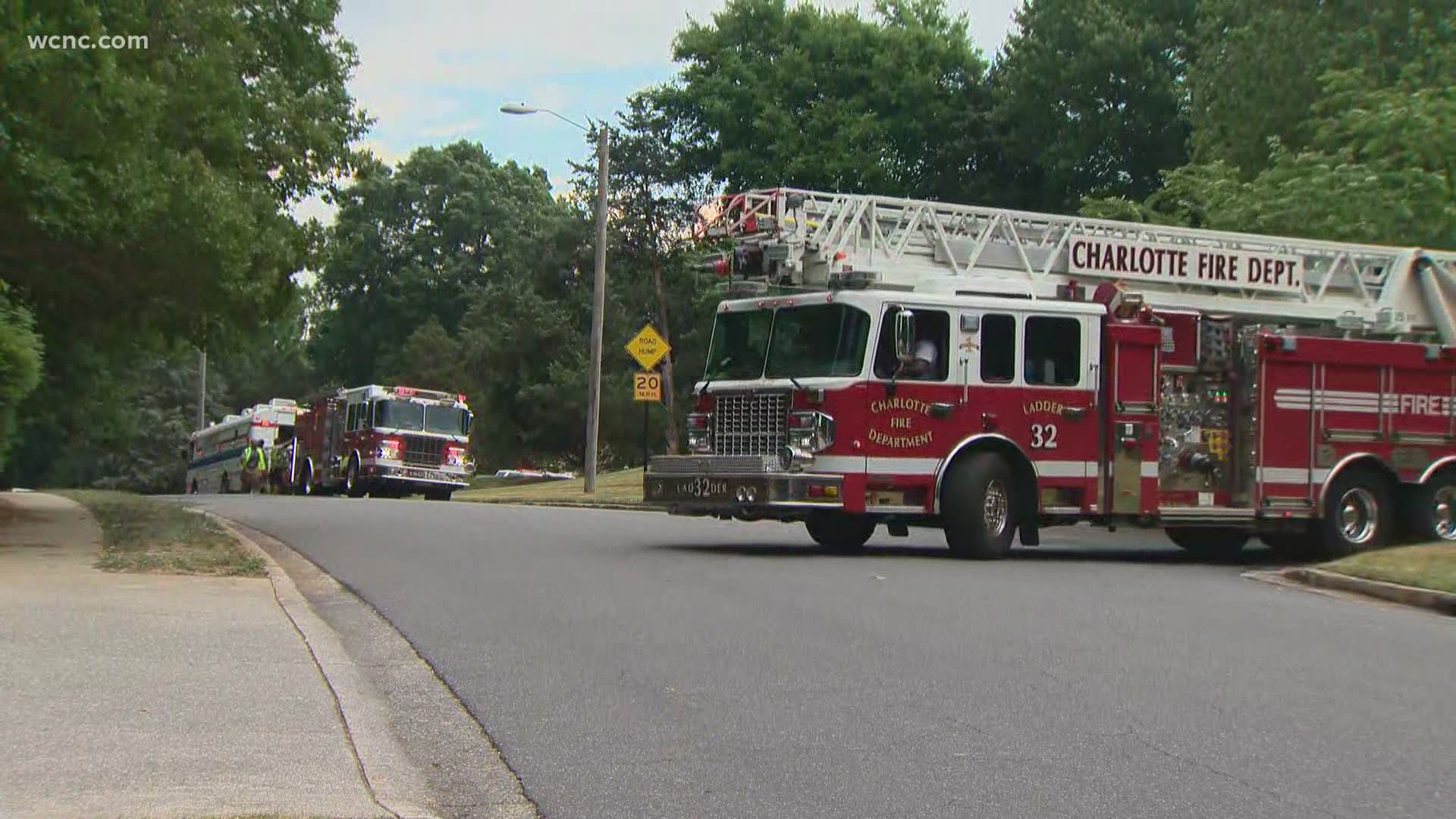 55 Charlotte firefighters doused the fire in around 40 minutes