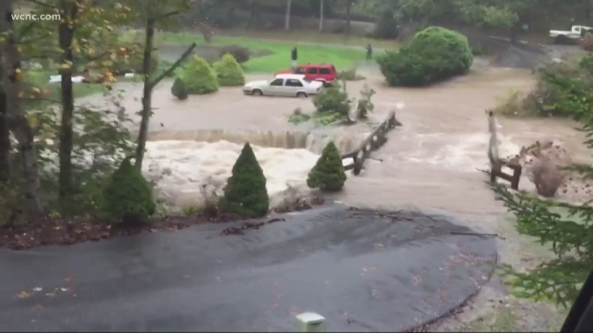 The mountains of North Carolina are experiencing flooding along several creeks due to the heavy downpours from Tropical Storm Michael.