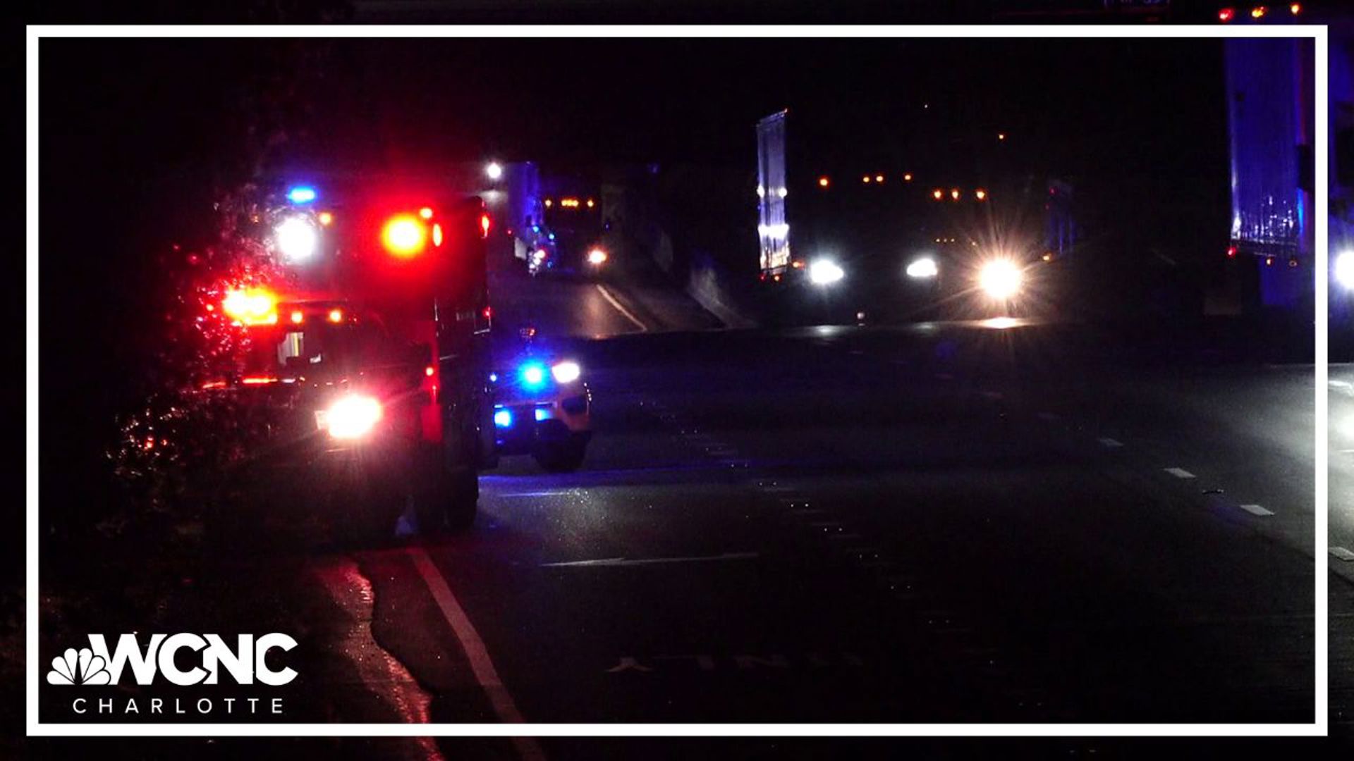 One person was killed in a crash along Interstate 85 in north Charlotte early Friday, Medic said. 