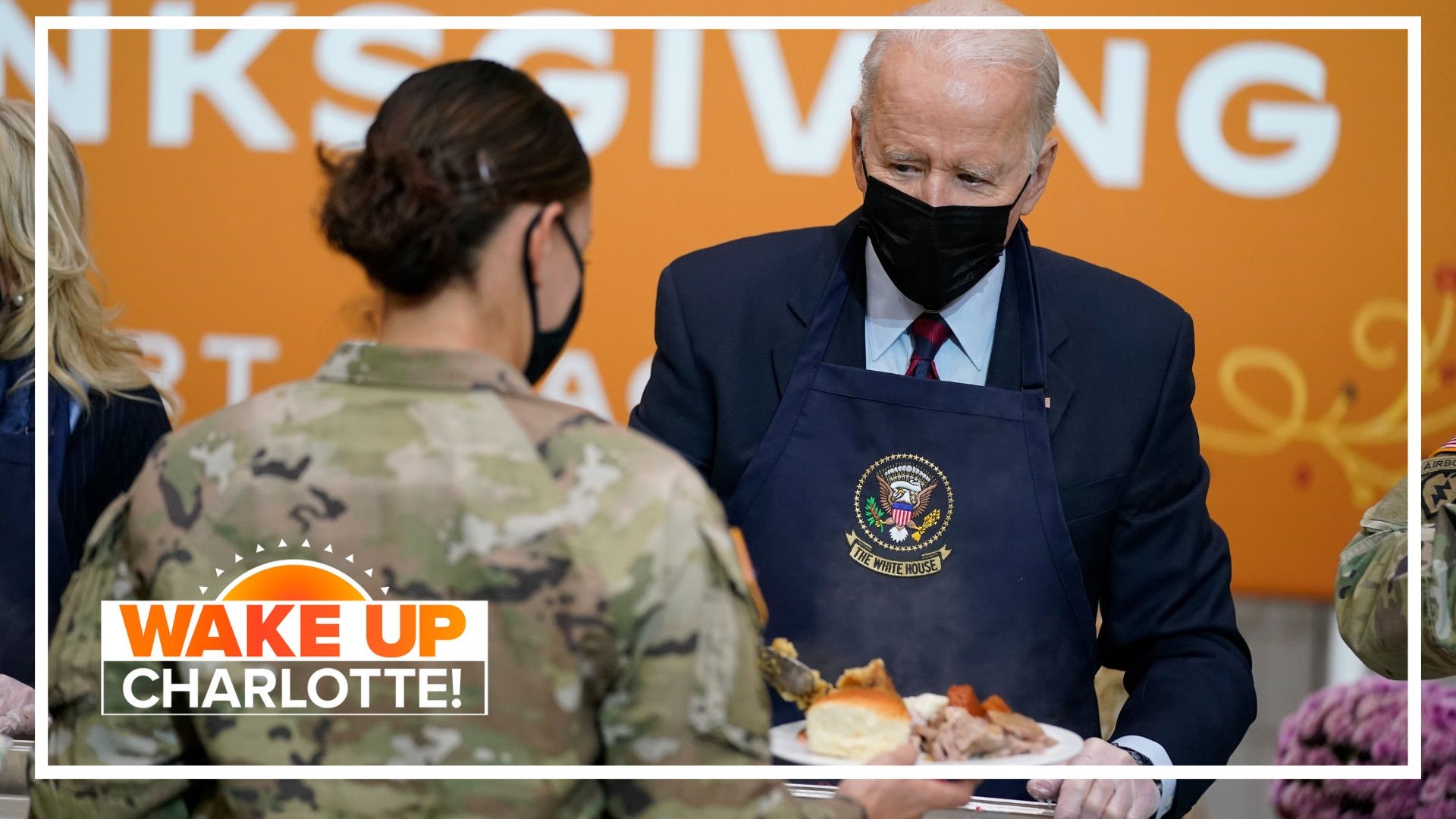 President Joe Biden and first lady Jill Biden will be in North Carolina to celebrate Thanksgiving with military families.